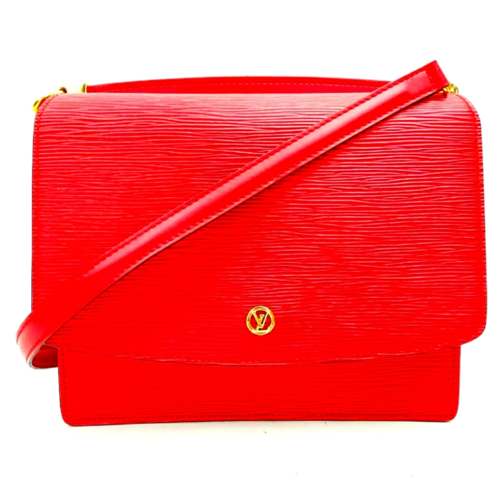 Louis Vuitton Epi Leather Red Grenelle Flap Shoulder Bag
